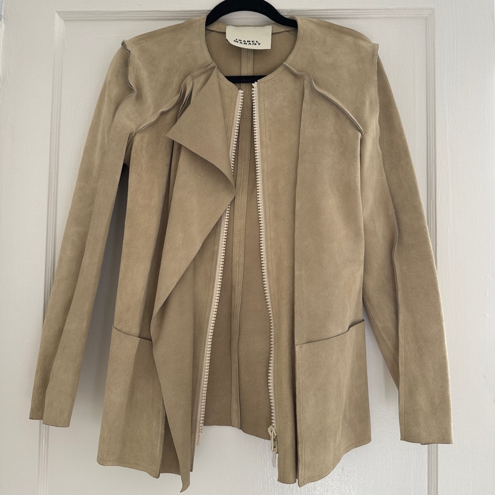 Isabel Marant Adixia Beige Suede Jacket size 36 US 4 Small